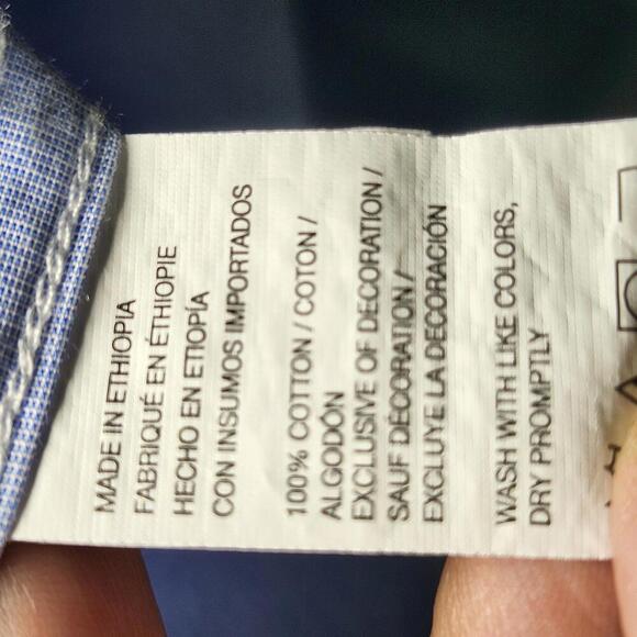 Izod Men's Button Down Shirt Size L Blue Cotton - Picture 6 of 7